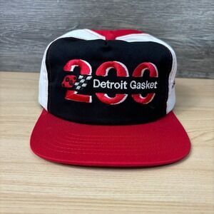 Vintage Detroit Gasket 200 Hat Cap Snapback Black Red Racing USA Made